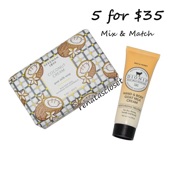 Beekman 1802 Goat Milk Soap & Dionis Goat Milk Moisturizer Cream NWT/SEALED - Picture 1 of 11